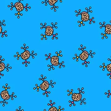 Mind mapping chart vector seamless pattern 스톡 일러스트