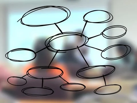 Mind mapping connection Artwork for presentation. Stock Illustration