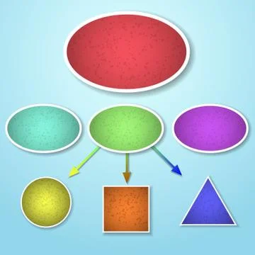 Mind mapping of different shape template Illustrazione stock