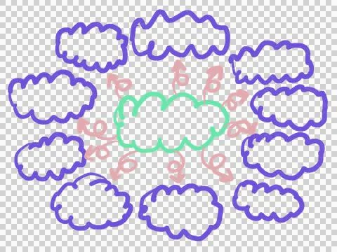Mind mapping, map, connecting, presentation set. Stock Illustration