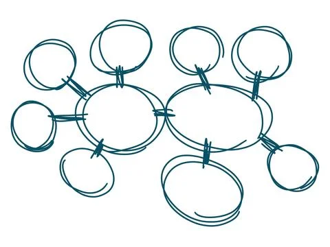 Mind mapping, map, connecting,creating , information, graph. _ Stock Illustration