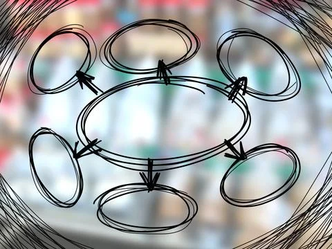 Mind mapping, map, connecting,creating , information, graph. Stock Illustration