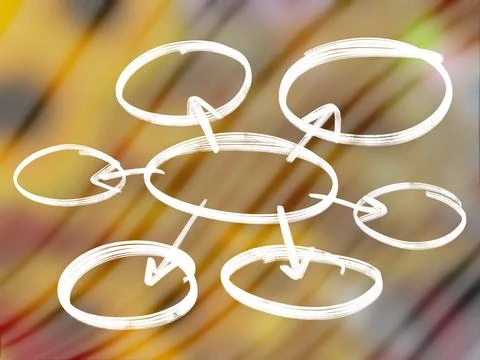 Mind mapping, map, connecting,creating , information, graph. Stock Illustration