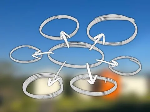 Mind mapping, map, connecting,creating , information, graph. Stock Illustration