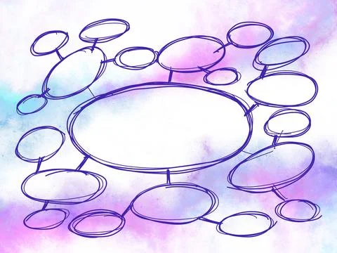 Mind mapping, map, connecting,creating , information, graph. Stock Illustration