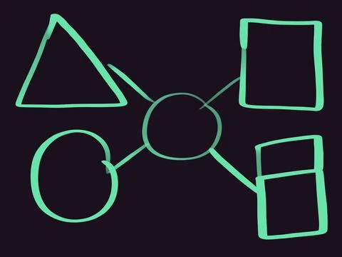 Mind mapping, map, think, data, information, infographic, presentation. Stockillustratie