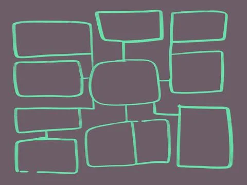 Mind mapping, map, think, data, information, infographic, presentation. Illustrazione stock