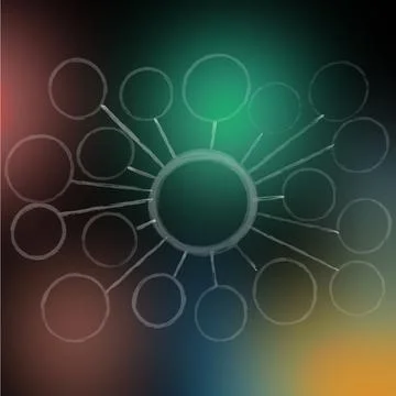 Mind mapping sheet coloring create on isoleted blured baclground. Stock Illustration