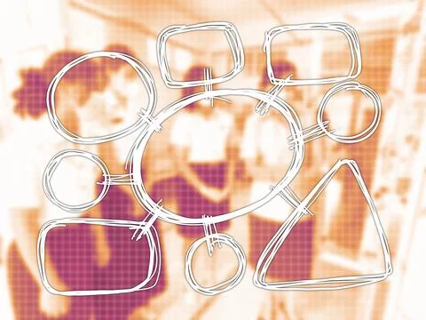 Mind mapping, Square line for background backdrop and wallpaper for presentation Illustrazione stock