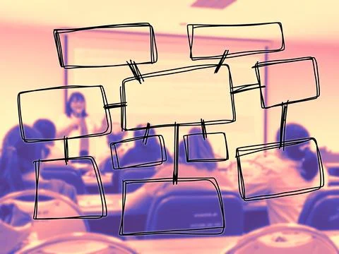 Mind mapping, Square line for background backdrop and wallpaper for presentation 스톡 일러스트