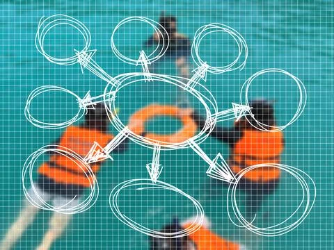 Mind mapping, Square line for background backdrop and wallpaper for presentation 스톡 일러스트