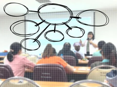 Mind mapping, Square line for background backdrop and wallpaper for presentation Illustrazione stock