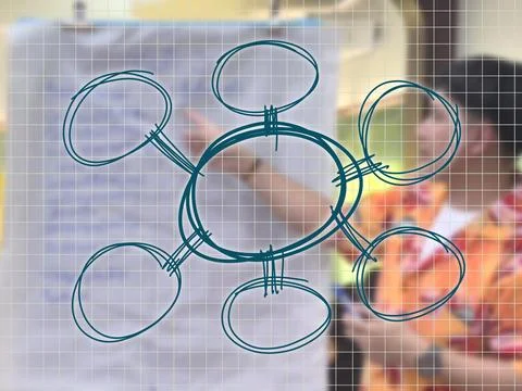 Mind mapping, Square line for background backdrop and wallpaper for presentation 스톡 일러스트