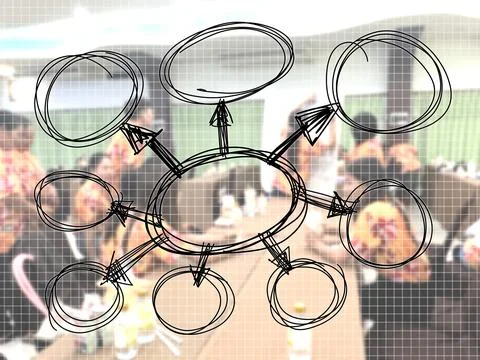 Mind mapping, Square line for background backdrop and wallpaper for presentation Illustrazione stock