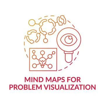 Mind maps for problem visualization red gradient concept icon 스톡 일러스트