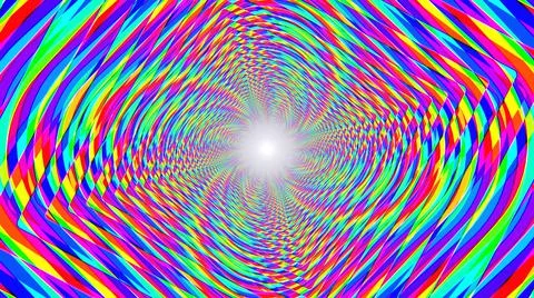 Mind Melting Rainbow Psychedelic Acid Trip Optical Illusion Tunnel Stock Illustration