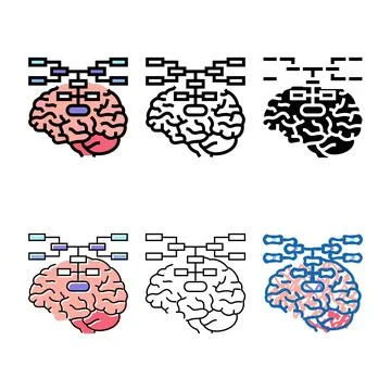 Mind multipack map brainstorm color icon vector 스톡 일러스트