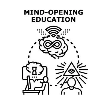 Mind opening education expanding knowledge and learning Stockillustratie