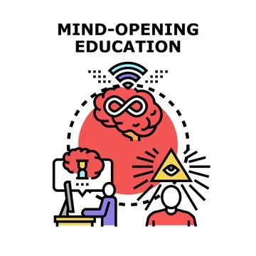 Mind opening education expanding knowledge and learning Stockillustratie