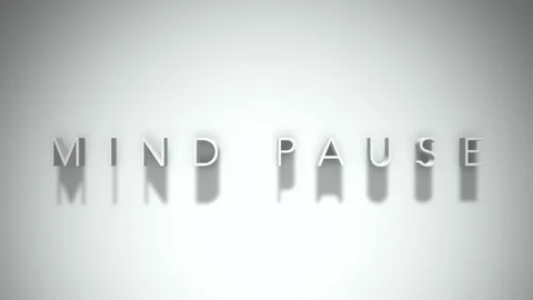 Mind pause 3D title animation with shadows on a white background Stock Footage 297572537