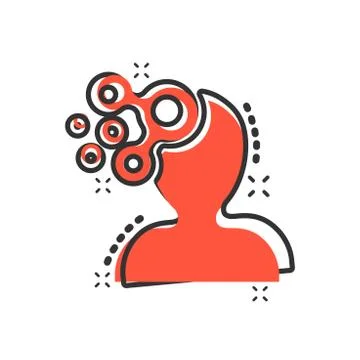 Mind people icon in comic style. Human frustration vector cartoon illustratio イラスト素材