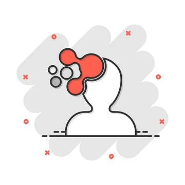 Mind people icon in comic style. Human frustration vector cartoon illustratio Stock Illustration