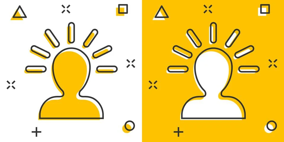 Mind people icon in comic style. Human frustration vector cartoon illustratio Stock Illustration