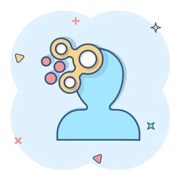 Mind people icon in comic style. Human frustration vector cartoon illustratio Stock Illustration