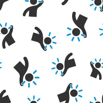 Mind people icon seamless pattern background. Human frustration vector illust 库存插图