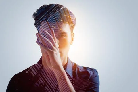 Mind pitfall of budding young guy Stock Photos