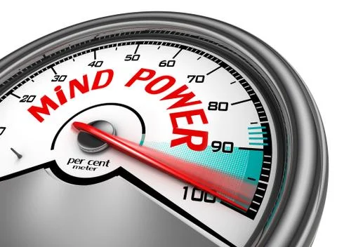 Mind power hundred per cent conceptual meter Stock Illustration