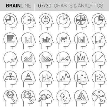 Mind Process Vector Analytics Icons Stock Illustration