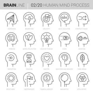 Mind Process Vector Icons 2 Stock Illustration