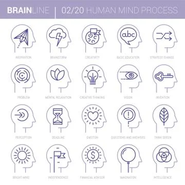 Mind Process Vector Icons 2 Illustrazione stock