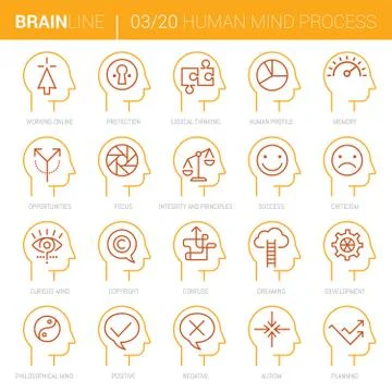 Mind Process Vector Icons 3 Stock Illustration