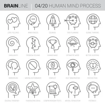 Mind Process Vector Icons 4 Stock Illustration
