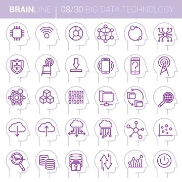 Mind Process Vector Technology Icons Stock Illustration