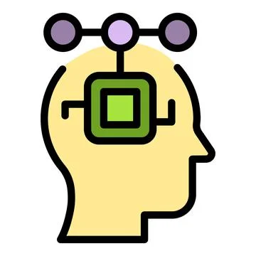 Mind processor icon vector flat Illustrazione stock