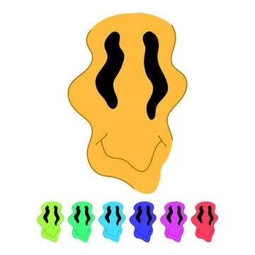 Mind psychedelic smile vector cartoon graphic 스톡 일러스트