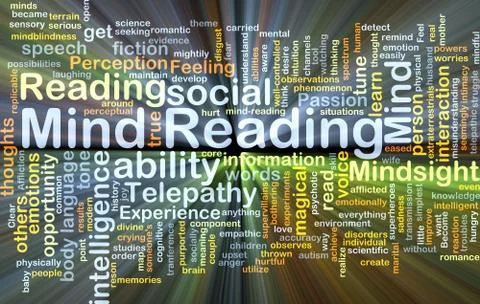 Mind reading background concept glowing Stock Illustration