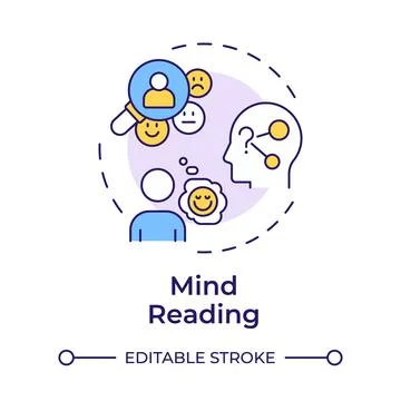 Mind reading multi color concept icon Stock Illustration