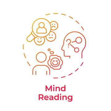 Mind reading red gradient concept icon Stock Illustration