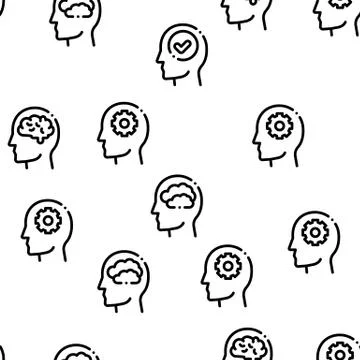 Mind Seamless Pattern Vector 库存插图