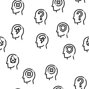 Mind Seamless Pattern Vector 库存插图