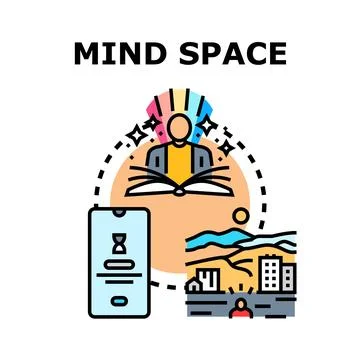 Mind space concept creating knowledge and idea generation Stock Illustration