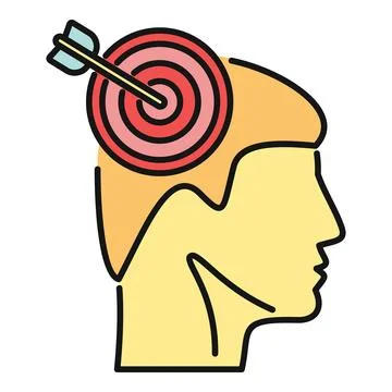 Mind targeting goal achieving success in business strategy Ilustração Stock