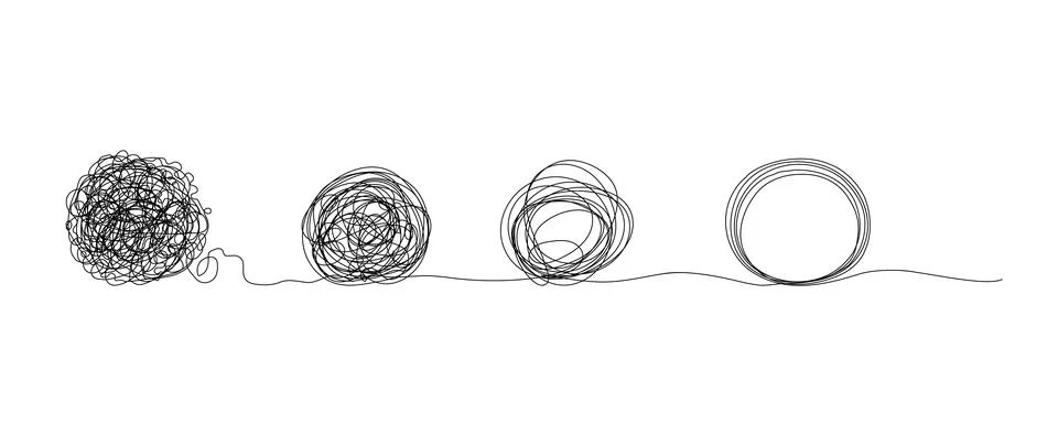 Mind transform complex process for easy tasks イラスト素材