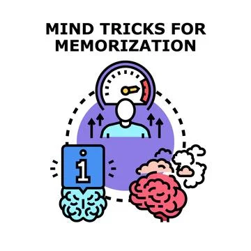 Mind tricks for memorization and learning process イラスト素材