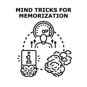 Mind tricks for memorization and learning process Stock Illustration