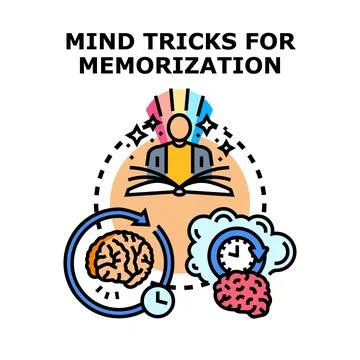 Mind tricks for memorization concept vector illustration Stock Illustration